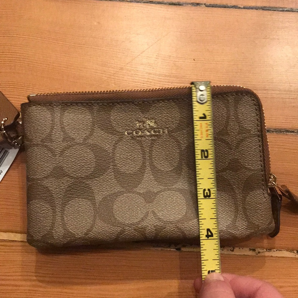 Coach Double Zipper Signature Wristlet - Picture 5 of 5